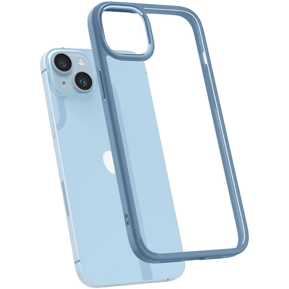 Schutzhülle Spigen Ultra Hybrid für iPhone 14, Transparent-Blau