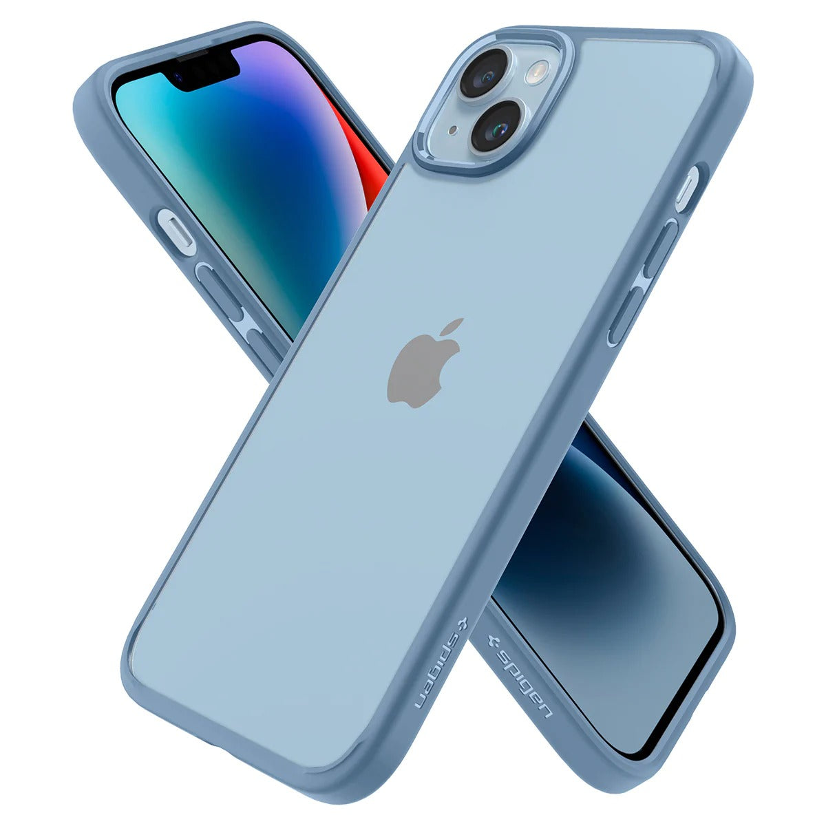 Schutzhülle Spigen Ultra Hybrid für iPhone 14, Transparent-Blau