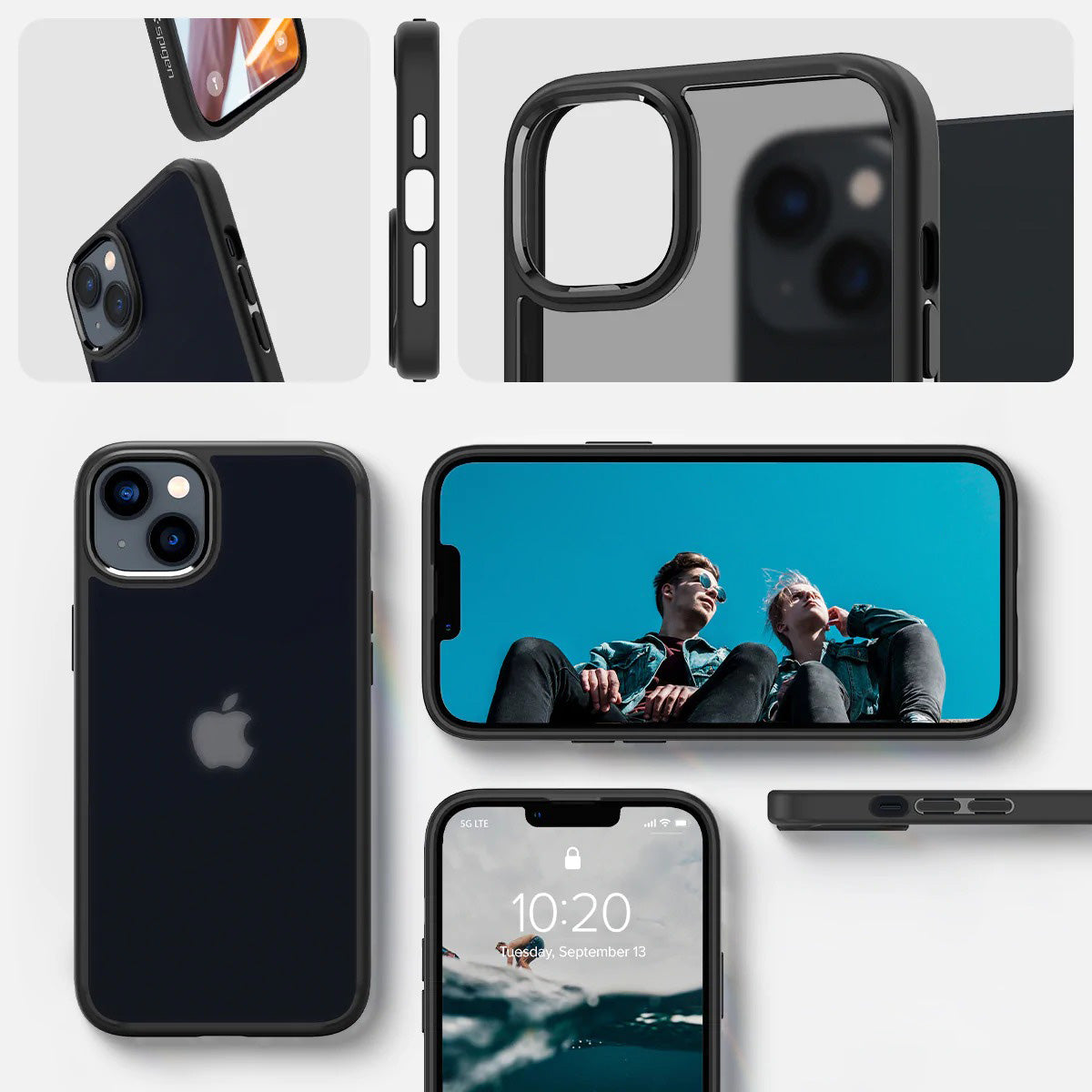 Schutzhülle Spigen Ultra Hybrid für iPhone 14 Plus, Matt Transparent/Schwarz