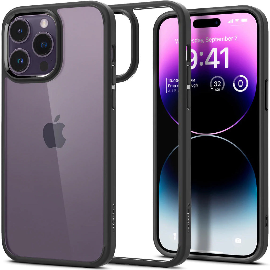 Schutzhülle Spigen Ultra Hybrid für iPhone 14 Pro Max, Transparent/Schwarz