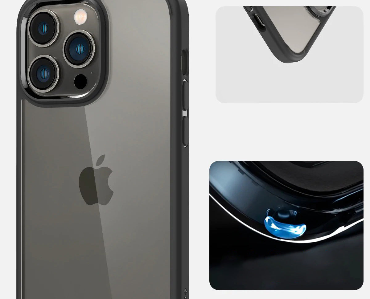 Schutzhülle Spigen Ultra Hybrid für iPhone 14 Pro Max, Transparent/Schwarz