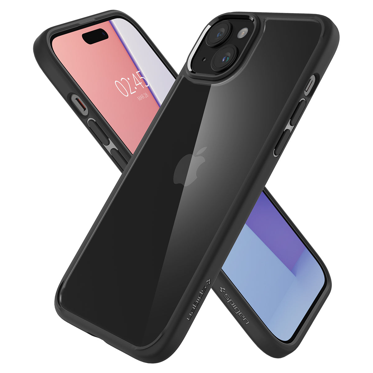 Schutzhülle für iPhone 15, Spigen Ultra Hybrid, Transparent-Schwarz