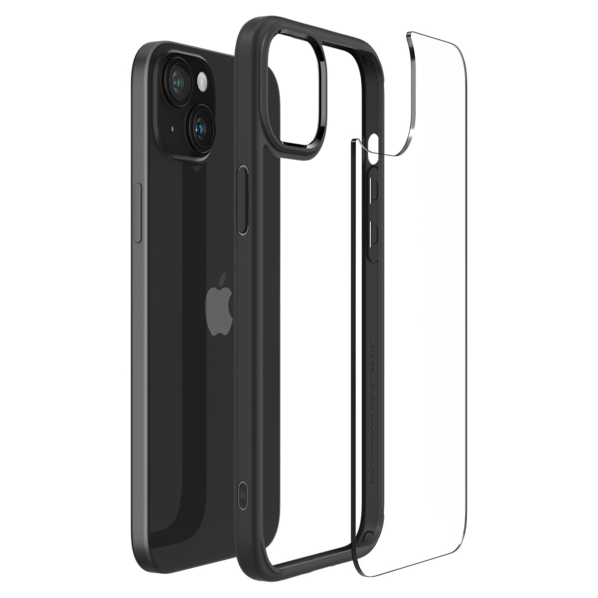 Schutzhülle für iPhone 15, Spigen Ultra Hybrid, Transparent-Schwarz