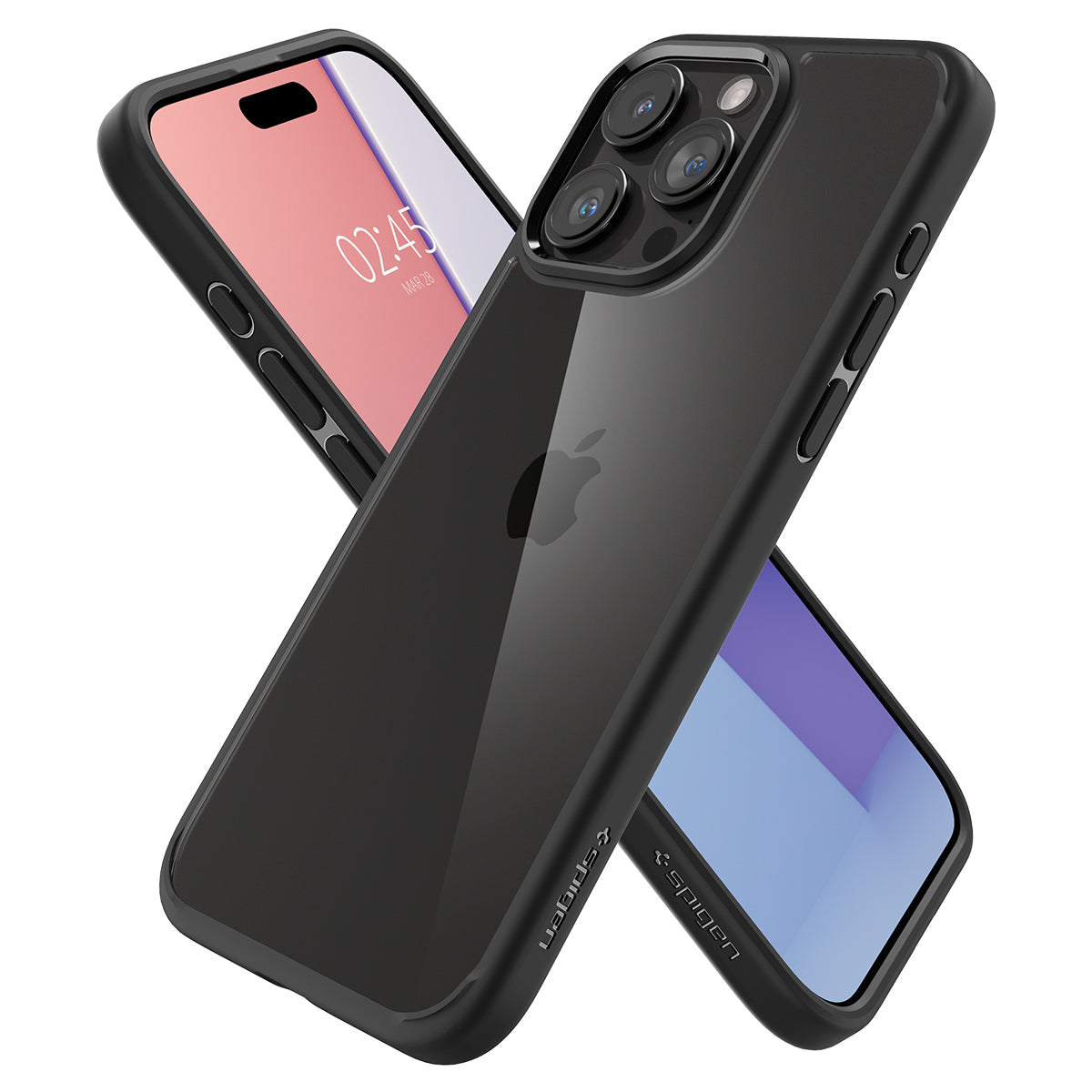 Schutzhülle für iPhone 15 Pro Max, Spigen Ultra Hybrid, Transparent-Schwarz