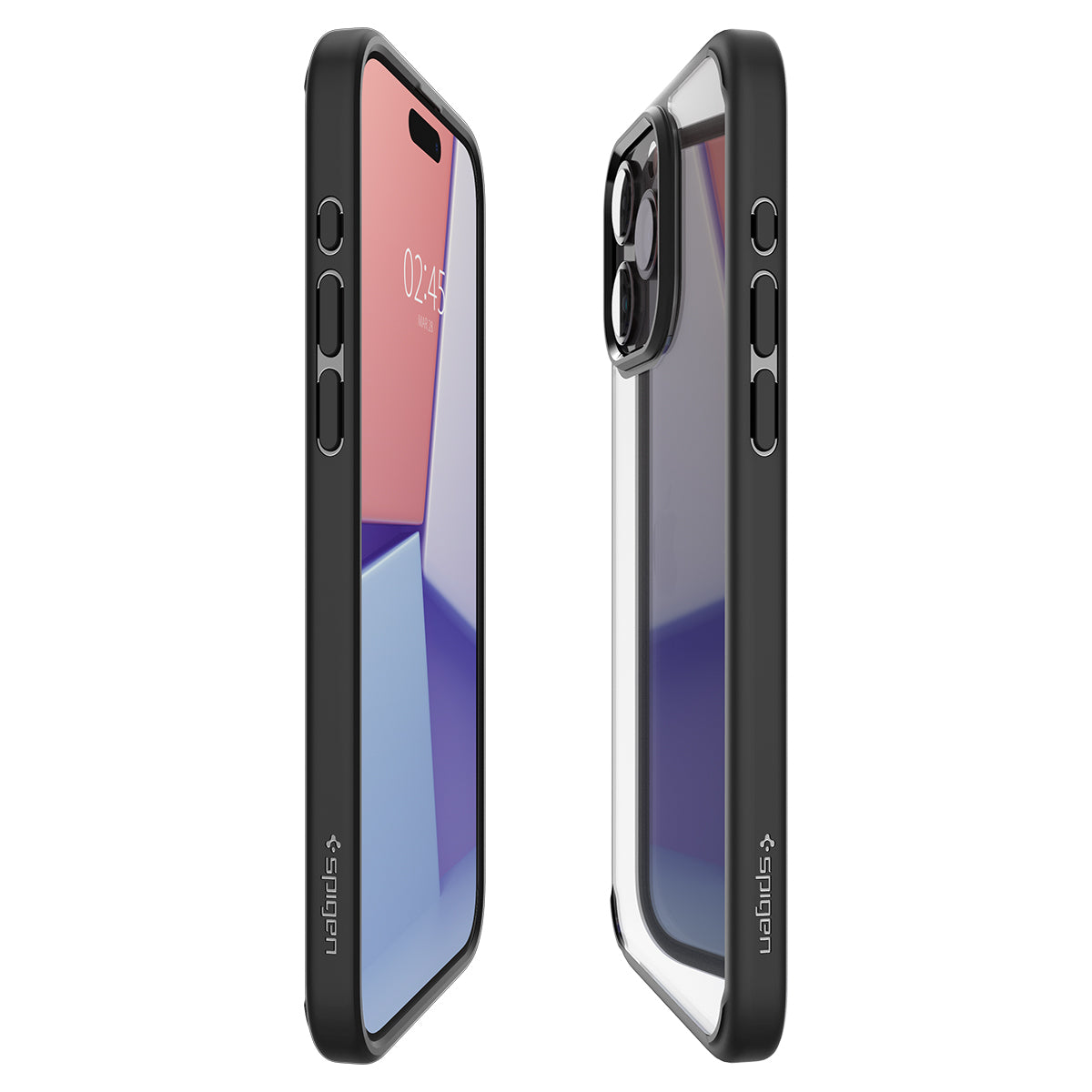 Schutzhülle für iPhone 15 Pro Max, Spigen Ultra Hybrid, Transparent-Schwarz