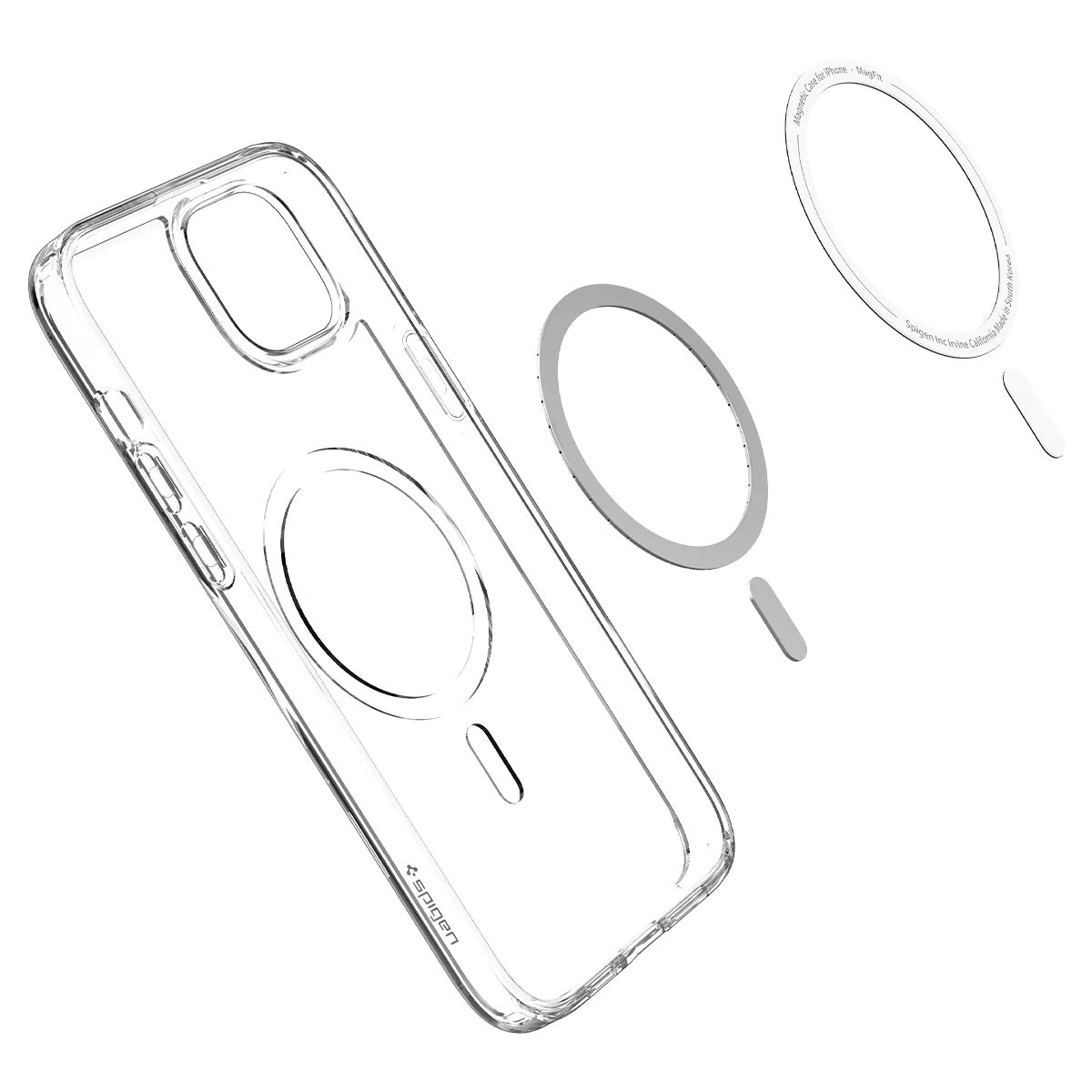 Schutzhülle Spigen Ultra Hybrid Mag mit MagSafe für iPhone 14, Transparent-Weiß