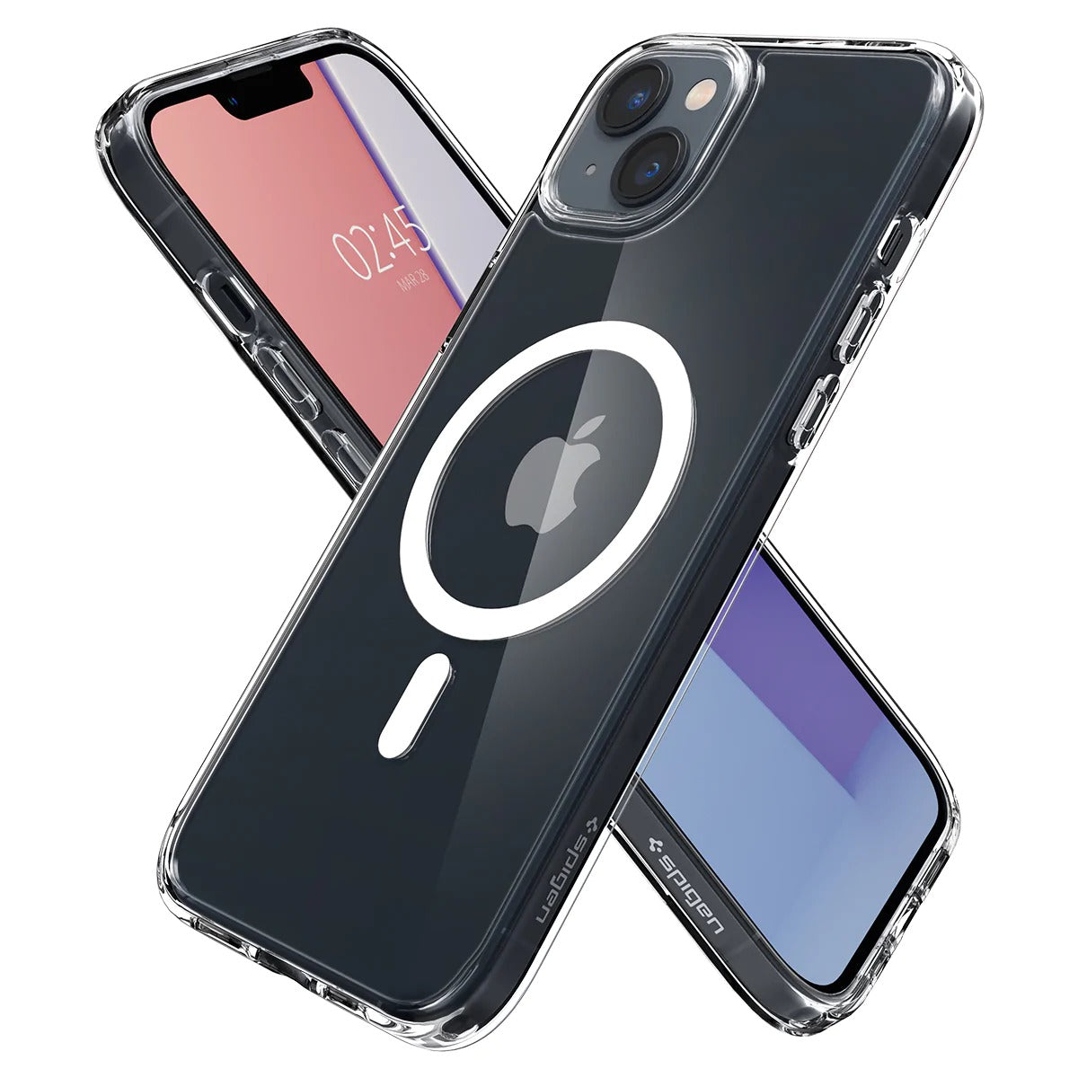 Schutzhülle Spigen Ultra Hybrid Mag mit MagSafe für iPhone 14, Transparent-Weiß