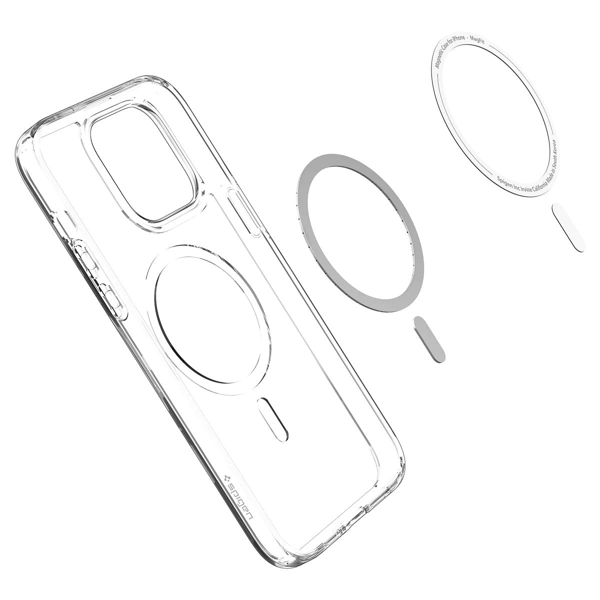 Schutzhülle Spigen Ultra Hybrid Mag mit MagSafe für iPhone 14 Pro, Transparent-Weiß