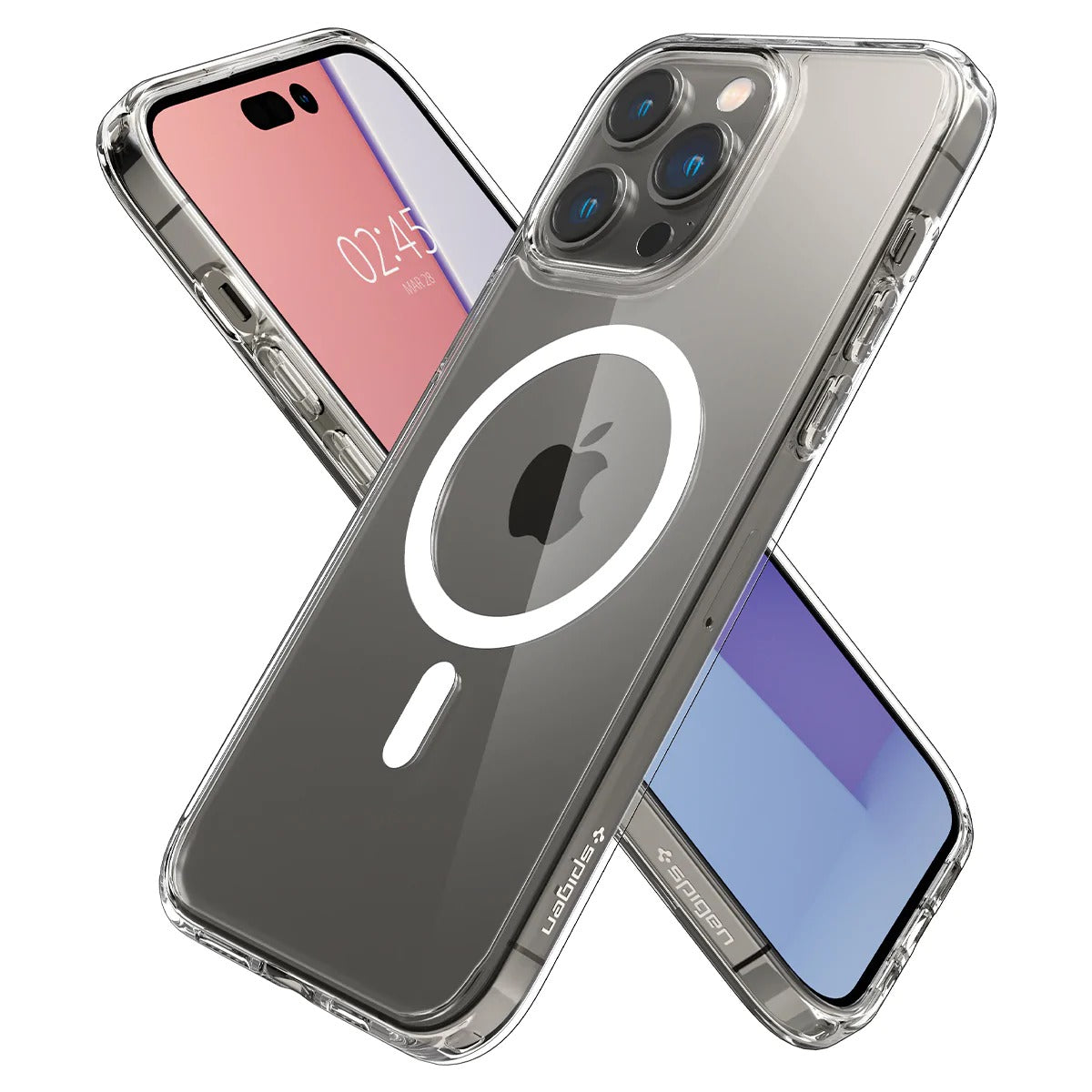 Schutzhülle Spigen Ultra Hybrid Mag mit MagSafe für iPhone 14 Pro, Transparent-Weiß
