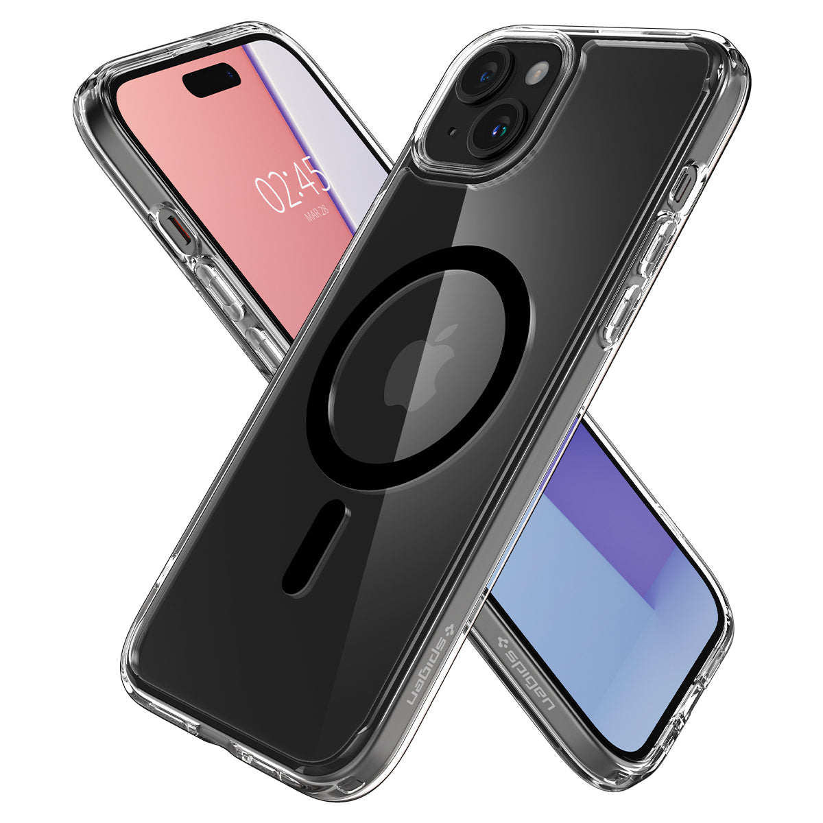 Schutzhülle Spigen Ultra Hybrid Mag mit MagSafe für Apple iPhone 15, Transparent-Schwarz