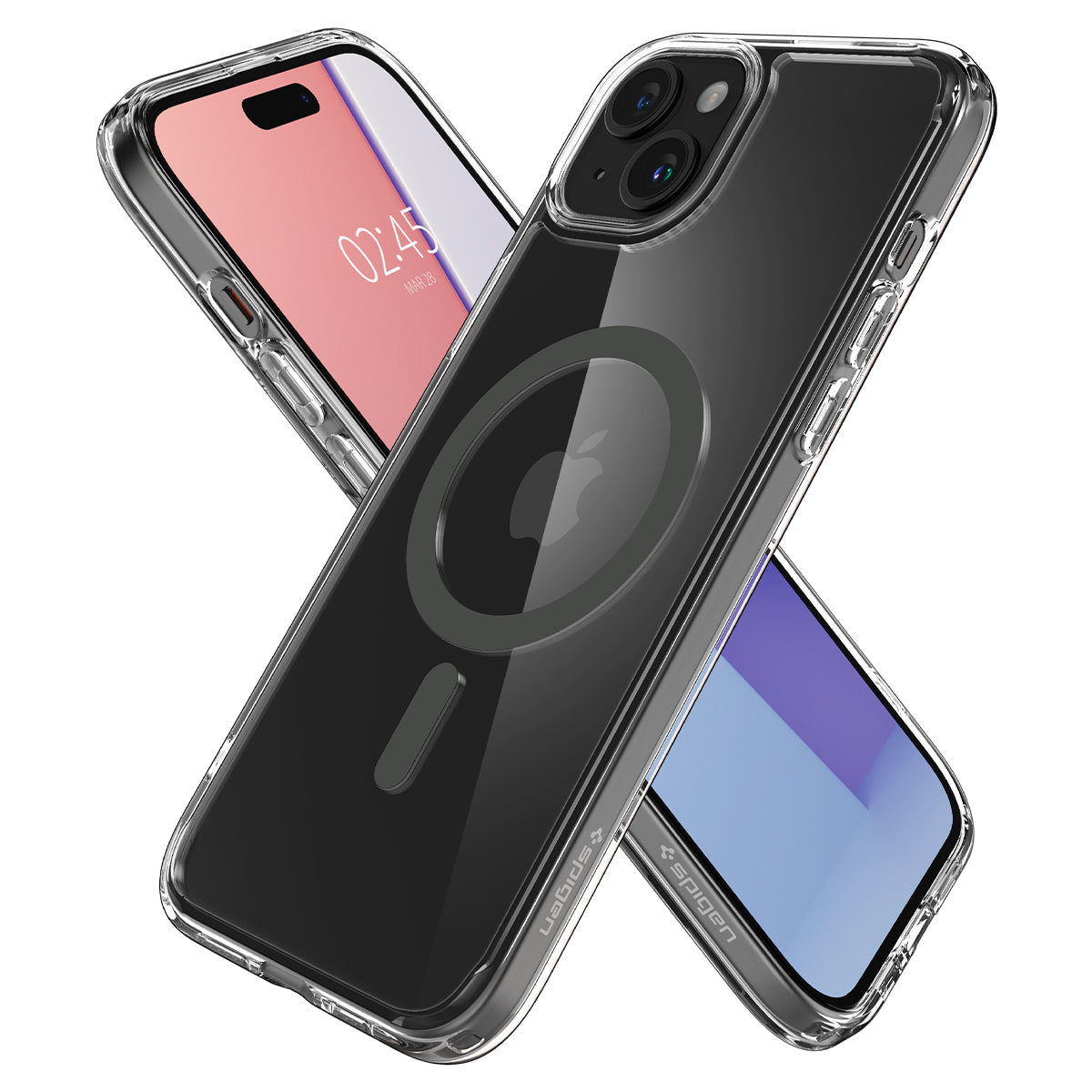Schutzhülle Spigen Ultra Hybrid Mag mit MagSafe für Apple iPhone 15, Transparent-Grau
