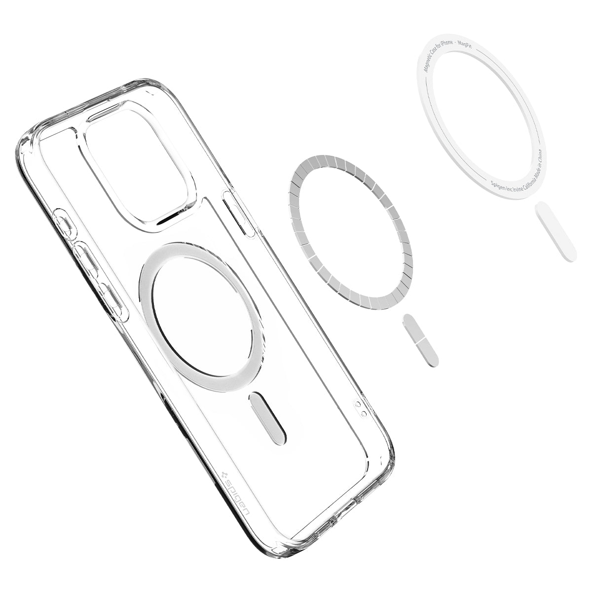 Schutzhülle Spigen Ultra Hybrid Mag mit MagSafe für Apple iPhone 15 Pro, Transparent-Grau