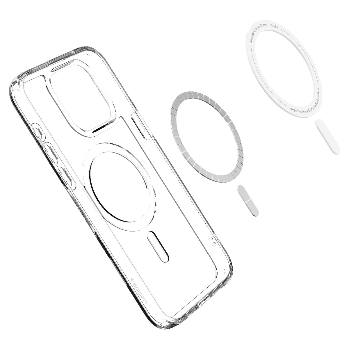 Schutzhülle Spigen Ultra Hybrid Mag mit MagSafe für Apple iPhone 15 Pro Max, Transparent-Weiß