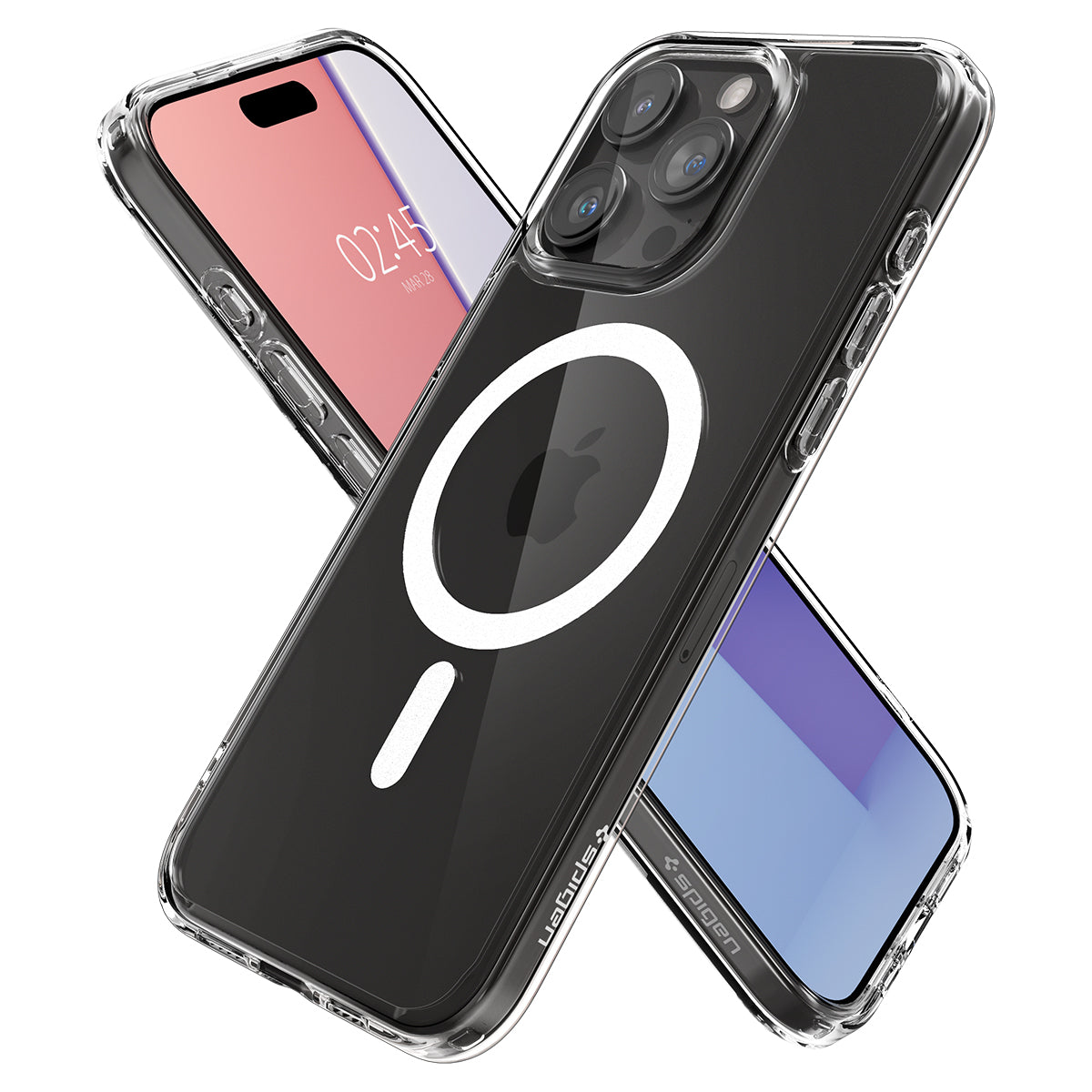 Schutzhülle Spigen Ultra Hybrid Mag mit MagSafe für Apple iPhone 15 Pro Max, Transparent-Weiß