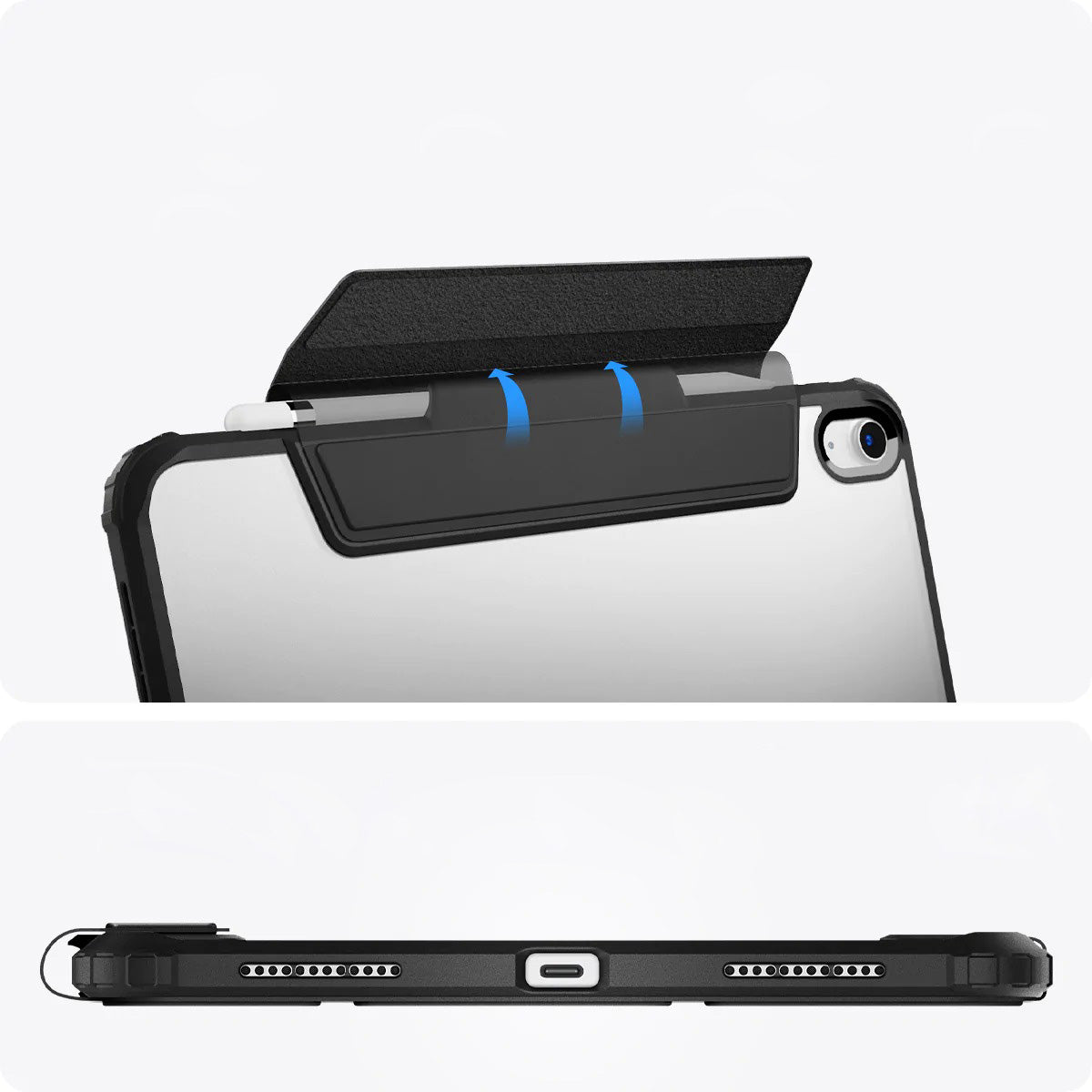 Schutzhülle Spigen Ultra Hybrid Pro für iPad 11 / 10 gen. 2025 / 2022, Schwarz/Transparent