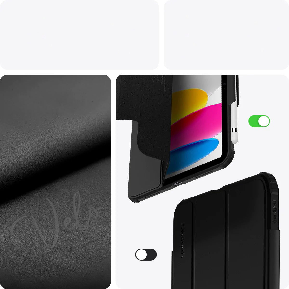 Schutzhülle Spigen Ultra Hybrid Pro für iPad 11 / 10 gen. 2025 / 2022, Schwarz/Transparent
