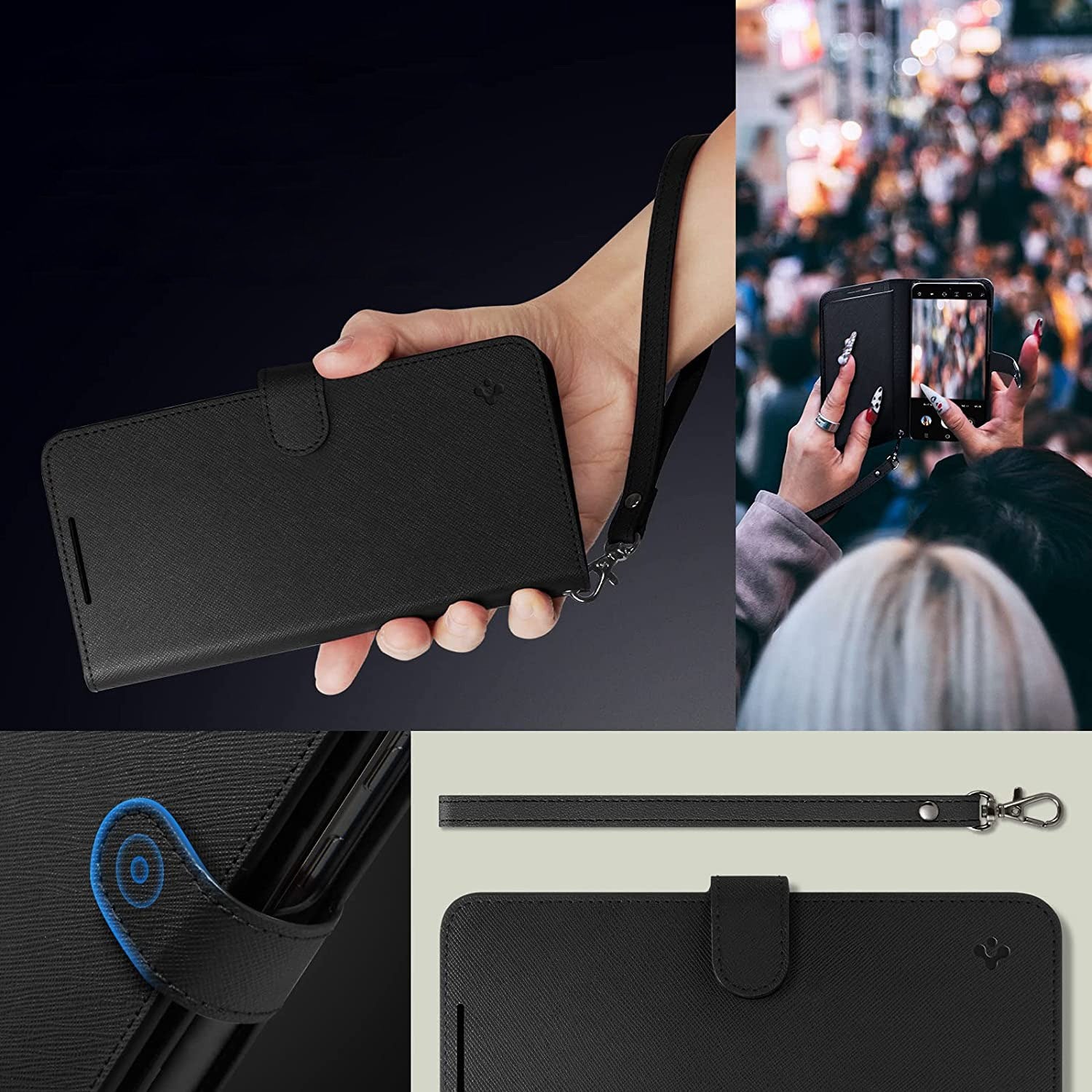 Schutzhülle Spigen Wallet S Plus für Galaxy A54 5G, Schwarz