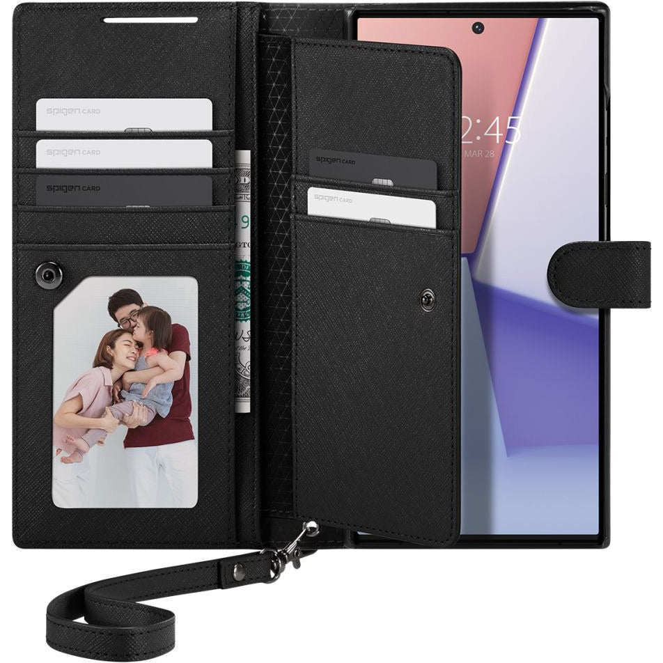 Schutzhülle Spigen Wallet S Plus für Galaxy S23 Ultra, Schwarz