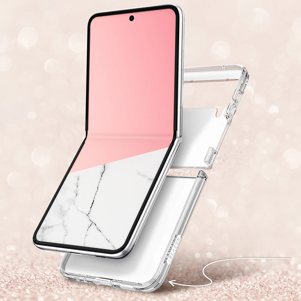 Schutzhülle Supcase i-Blason Cosmo noSP für Galaxy Z Flip 3 5G, Marmor-rosa