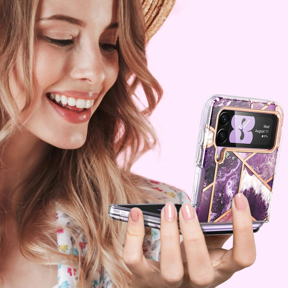 Schutzhülle Supcase i-Blason Cosmo noSP für Galaxy Z Flip 3 5G, Marmor-violett
