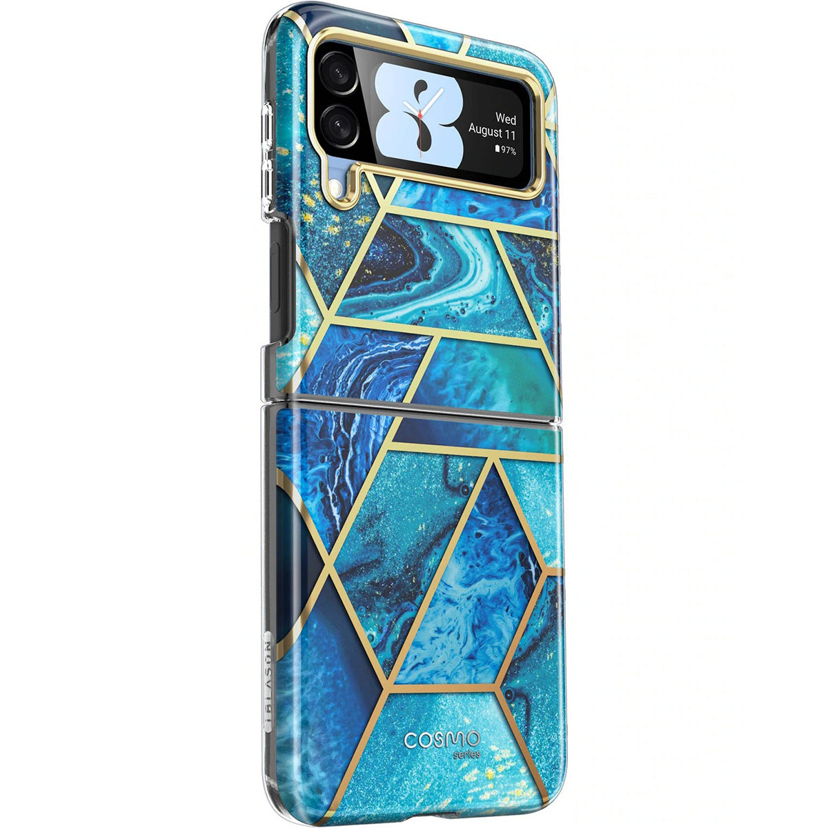 Schutzhülle Supcase i-Blason Cosmo noSP für Galaxy Z Flip 3 5G, Marmor-blau