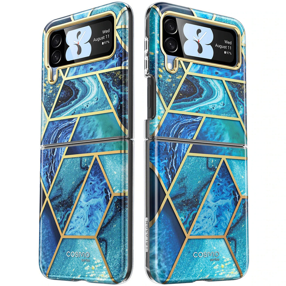 Schutzhülle Supcase i-Blason Cosmo noSP für Galaxy Z Flip 3 5G, Marmor-blau