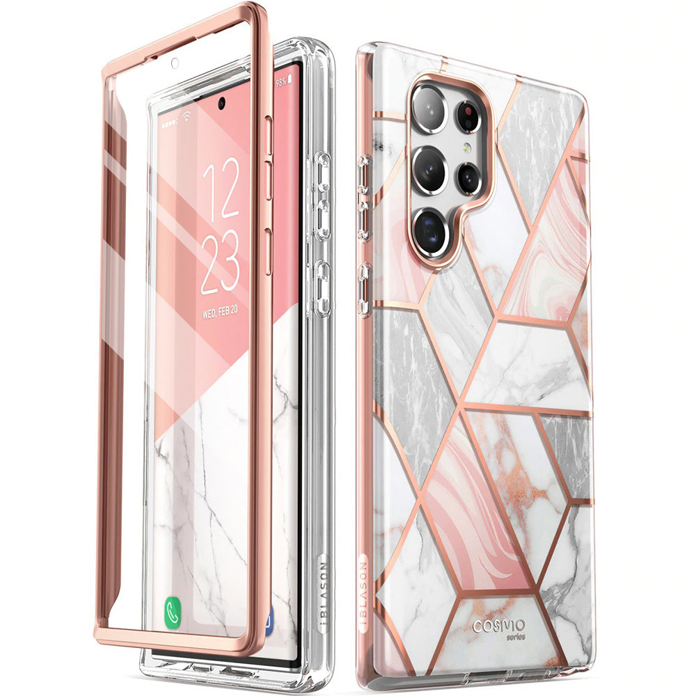 Schutzhülle Supcase i-Blason Cosmo SP für Galaxy S22 Ultra 5G, Marmor-rosa