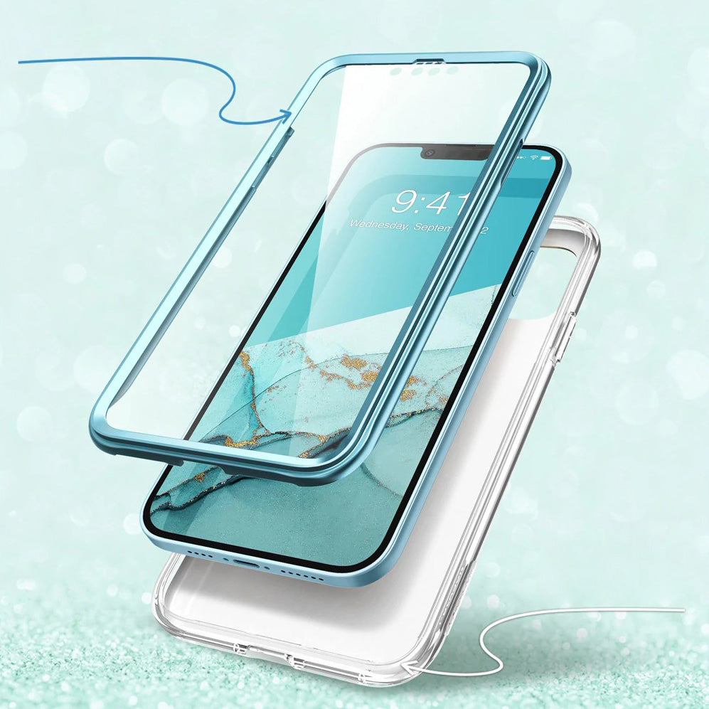 Schutzhülle Supcase i-Blason Cosmo SP für iPhone 13, Marmor-blau