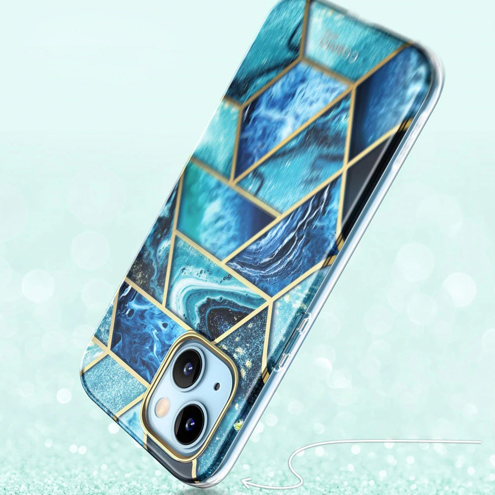 Schutzhülle Supcase i-Blason Cosmo SP für iPhone 13, Marmor-blau