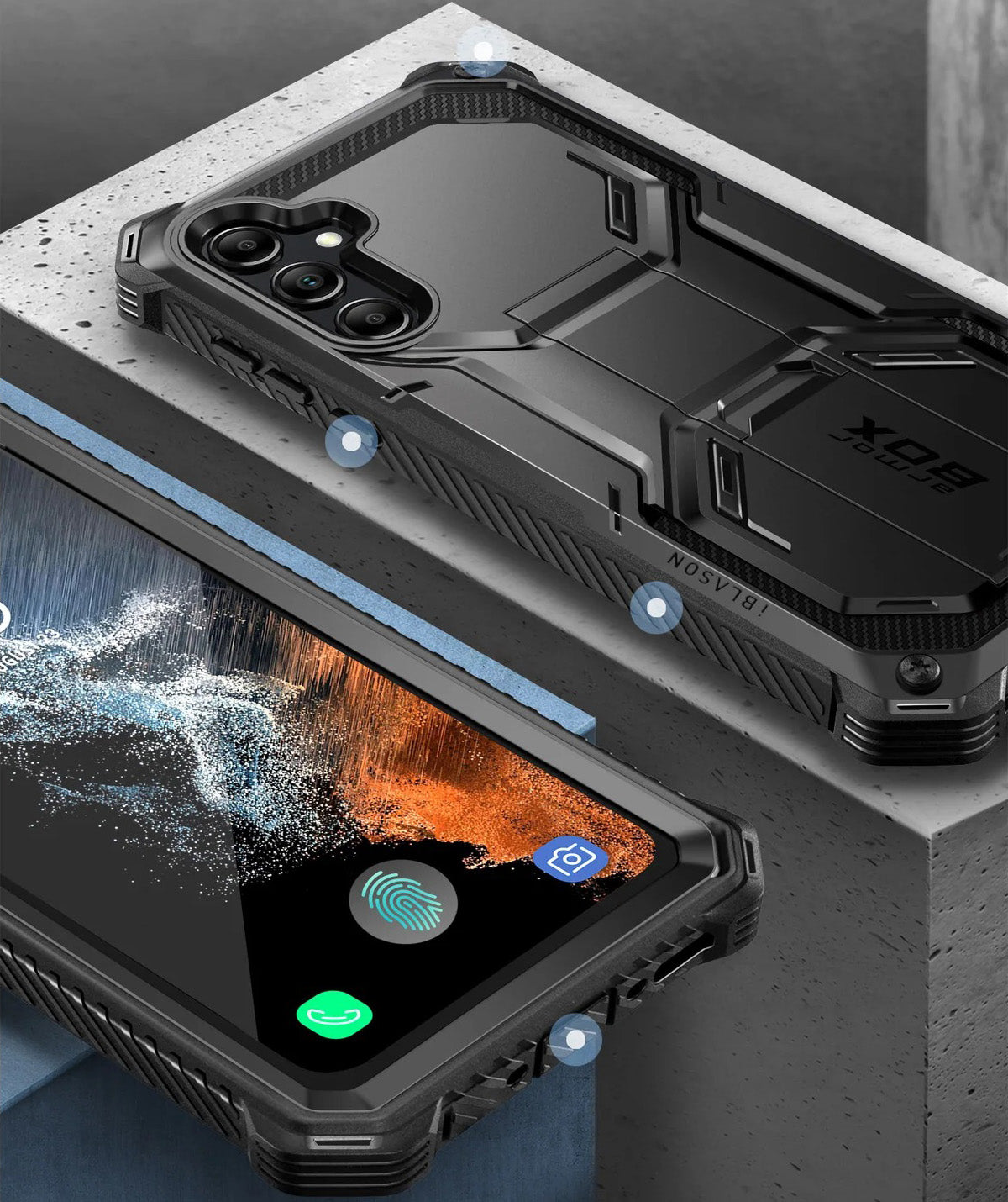 Schutzhülle Supcase i-Blason Armorbox SP für Galaxy A54 5G, Schwarz