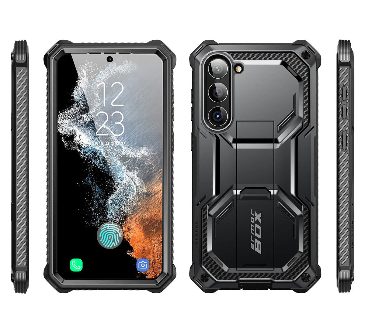 Schutzhülle Supcase i-Blason Armorbox SP+noSP für Galaxy S23 5G, Schwarz