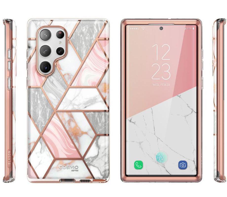 Schutzhülle Supcase i-Blason Cosmo SP für Galaxy S23 Ultra 5G, Marmor-rosa