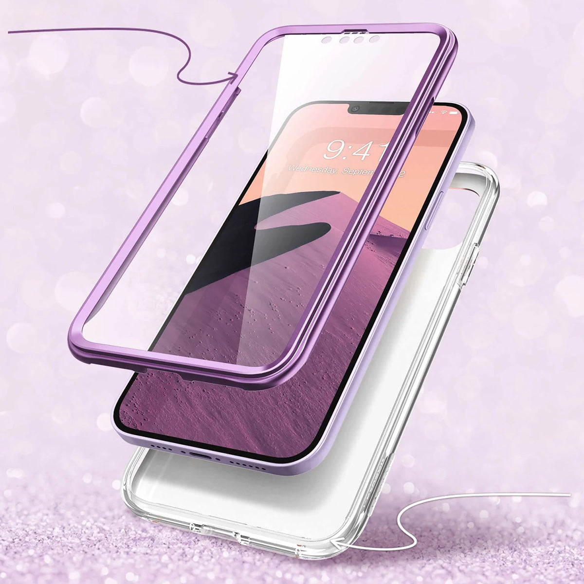 Schutzhülle Supcase i-Blason Cosmo SP für iPhone 14 / 13, Marmor-violett
