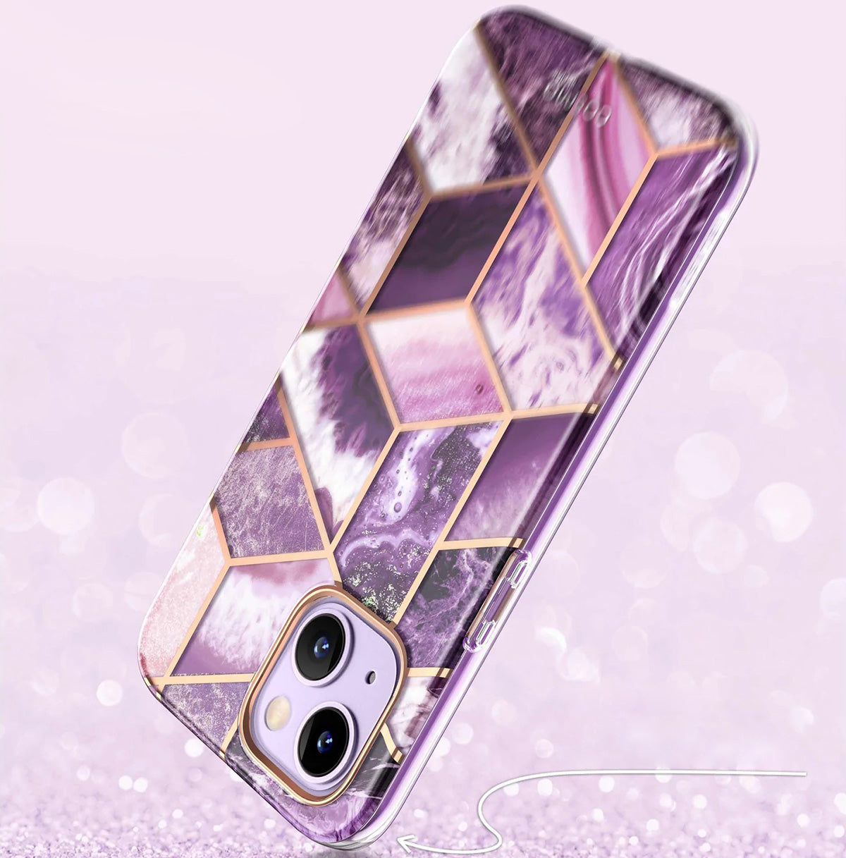 Schutzhülle Supcase i-Blason Cosmo SP für iPhone 14 / 13, Marmor-violett
