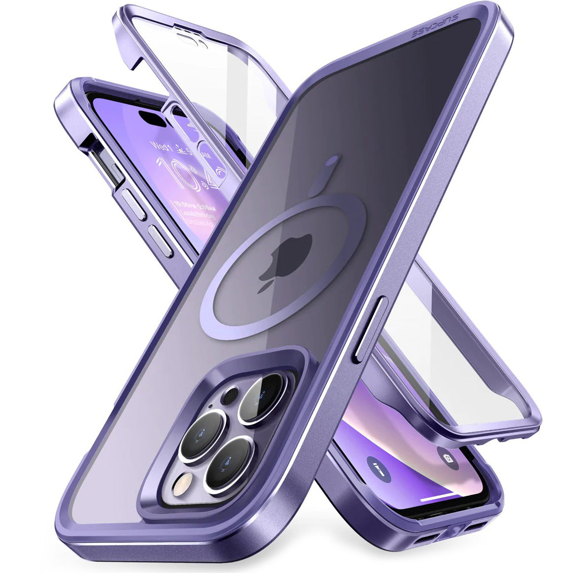 Schutzhülle Supcase UB Edge Mag SP mit MagSafe für iPhone 14 Pro Max, Transparent-Violett