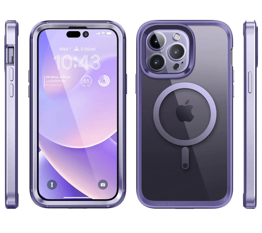Schutzhülle Supcase UB Edge Mag SP mit MagSafe für iPhone 14 Pro Max, Transparent-Violett