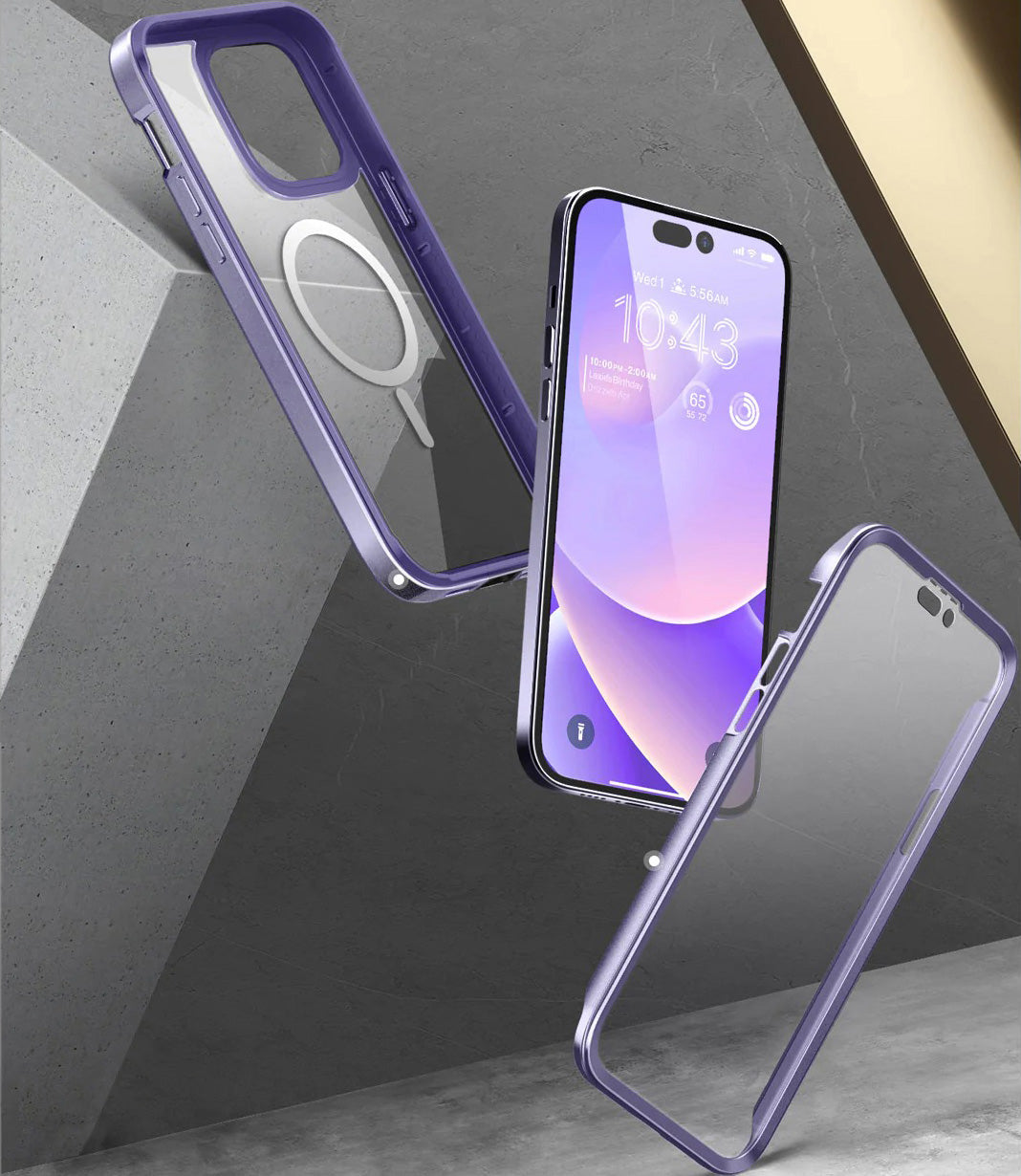 Schutzhülle Supcase UB Edge Mag SP mit MagSafe für iPhone 14 Pro Max, Transparent-Violett
