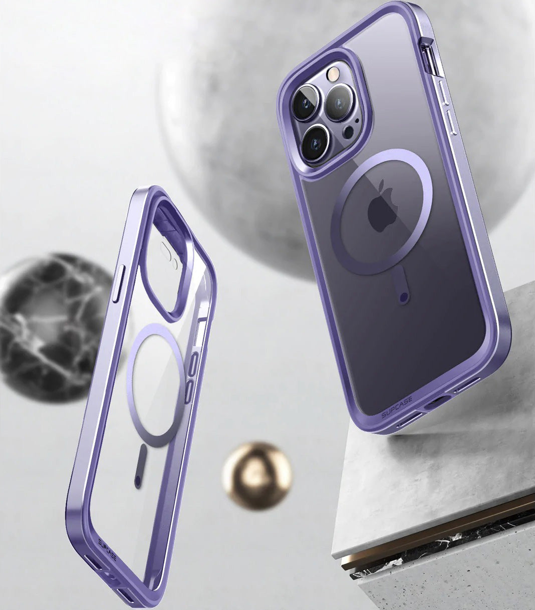 Schutzhülle Supcase UB Edge Mag SP mit MagSafe für iPhone 14 Pro Max, Transparent-Violett