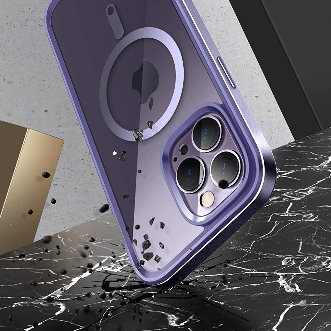 Schutzhülle Supcase UB Edge Mag SP mit MagSafe für iPhone 14 Pro Max, Transparent-Violett