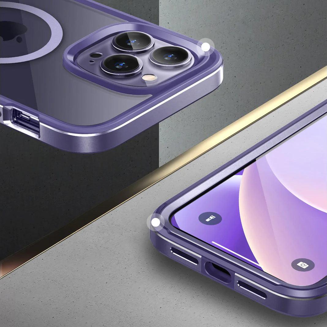 Schutzhülle Supcase UB Edge Mag SP mit MagSafe für iPhone 14 Pro Max, Transparent-Violett