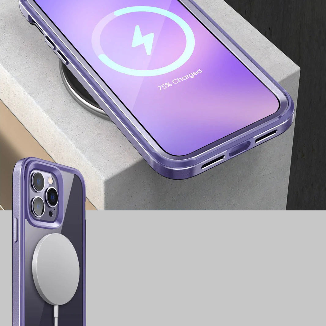 Schutzhülle Supcase UB Edge Mag SP mit MagSafe für iPhone 14 Pro Max, Transparent-Violett