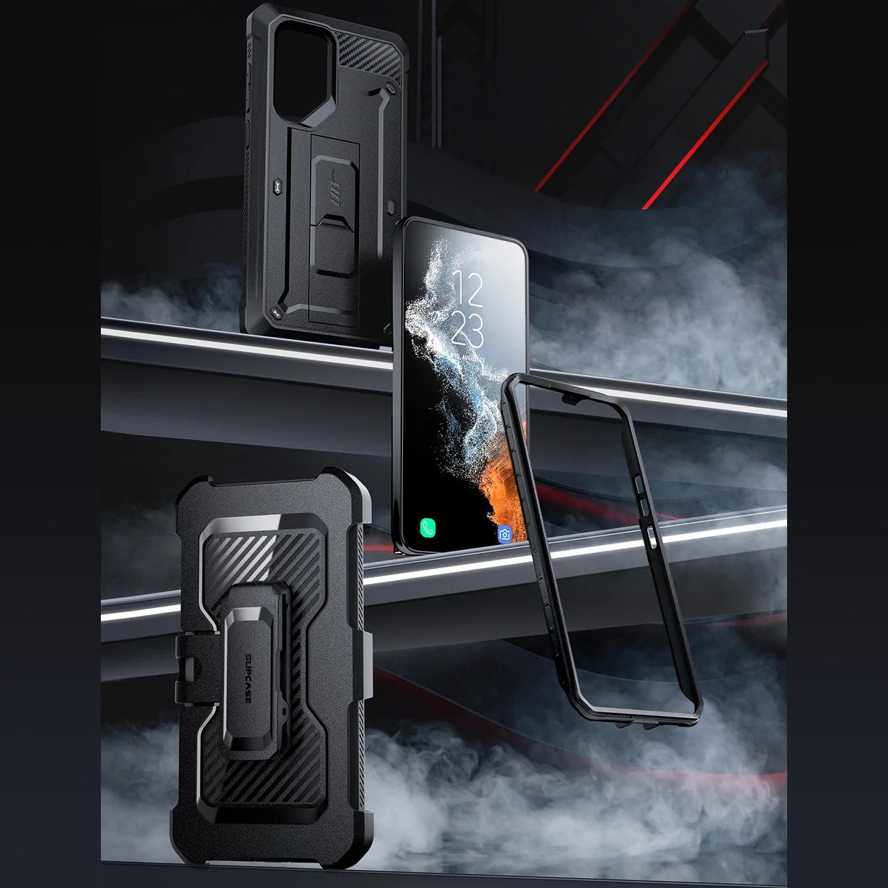 Schutzhülle Supcase UB Pro SP+noSP für Galaxy S23 Ultra 5G, Schwarz