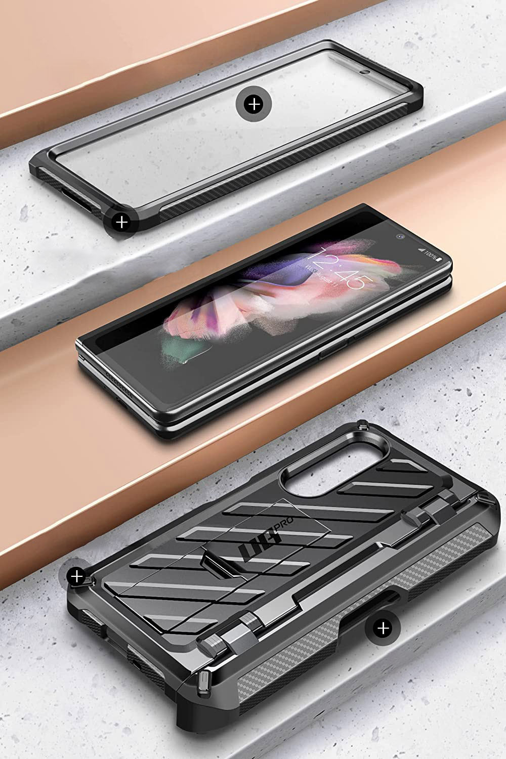 Schutzhülle Supcase UB Pro SP für Galaxy Z Fold 3, Schwarz