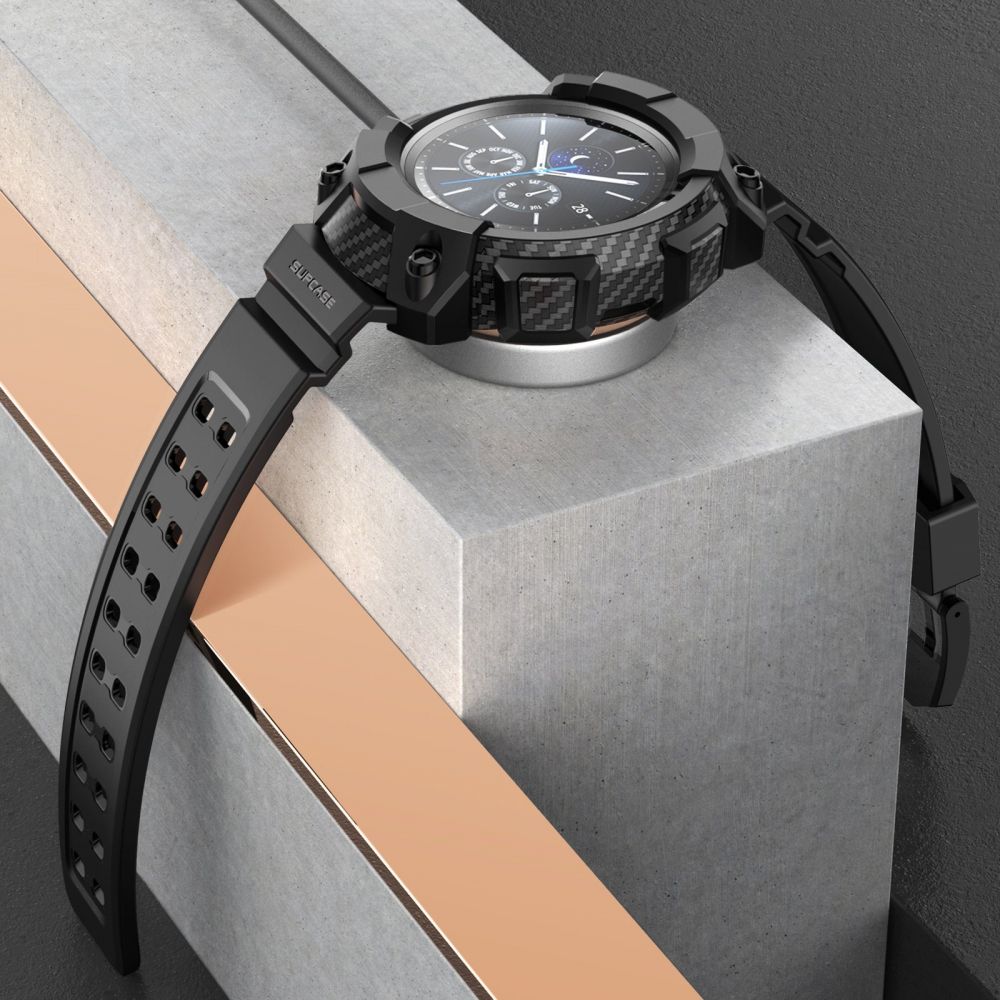 Schutzhülle mit Riemen von Supcase UB Pro für Galaxy Watch 3 45mm, Schwarz