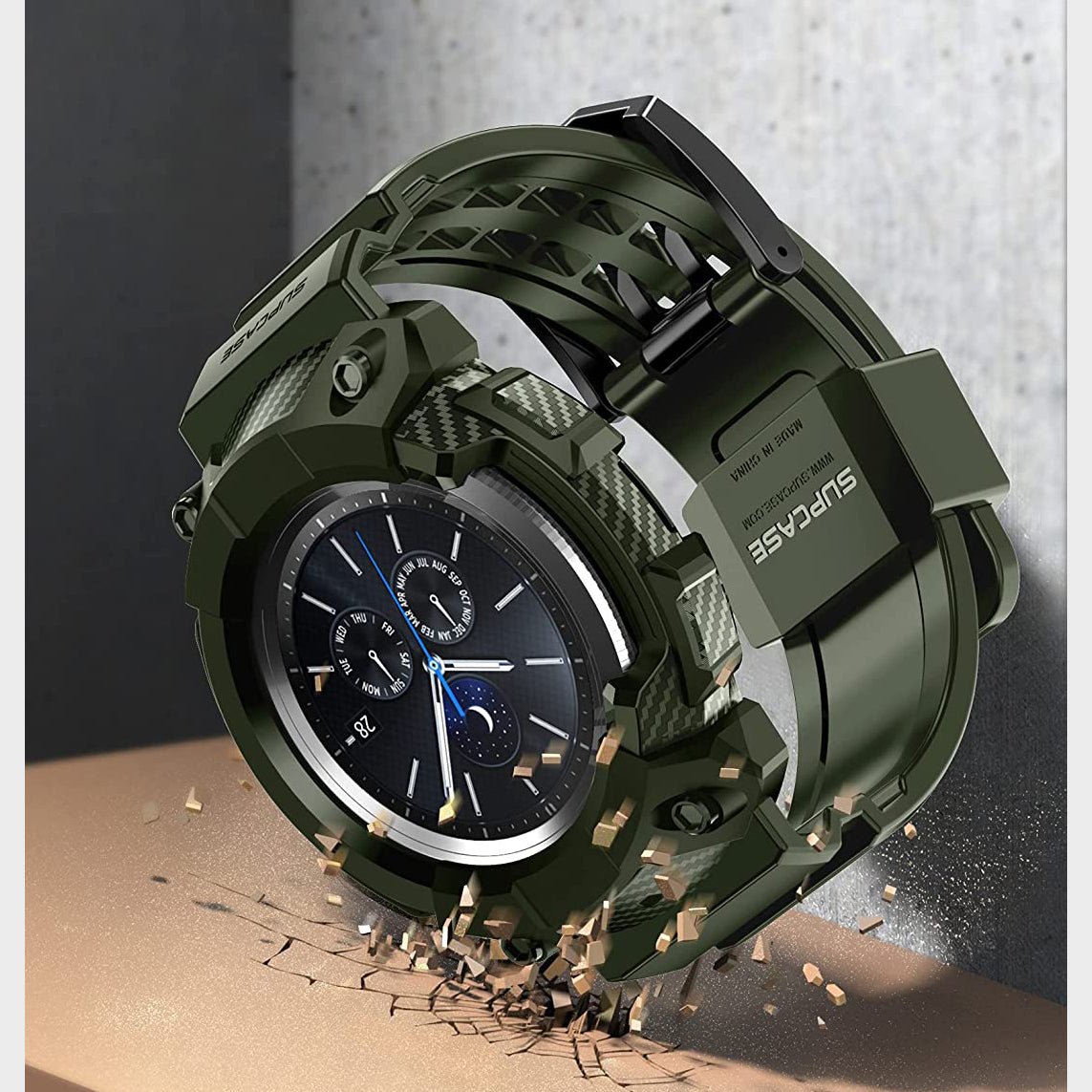 Schutzhülle mit Riemen von Supcase UB Pro für Galaxy Watch 3 45mm, Grün