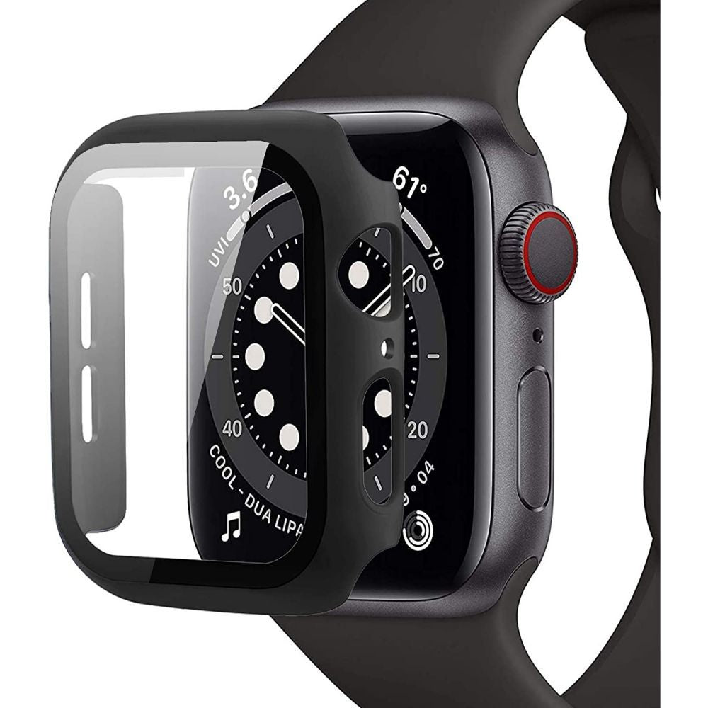 Schutzhülle + Glas Tech Protect 360Defense für Apple Watch 45 mm, schwarz