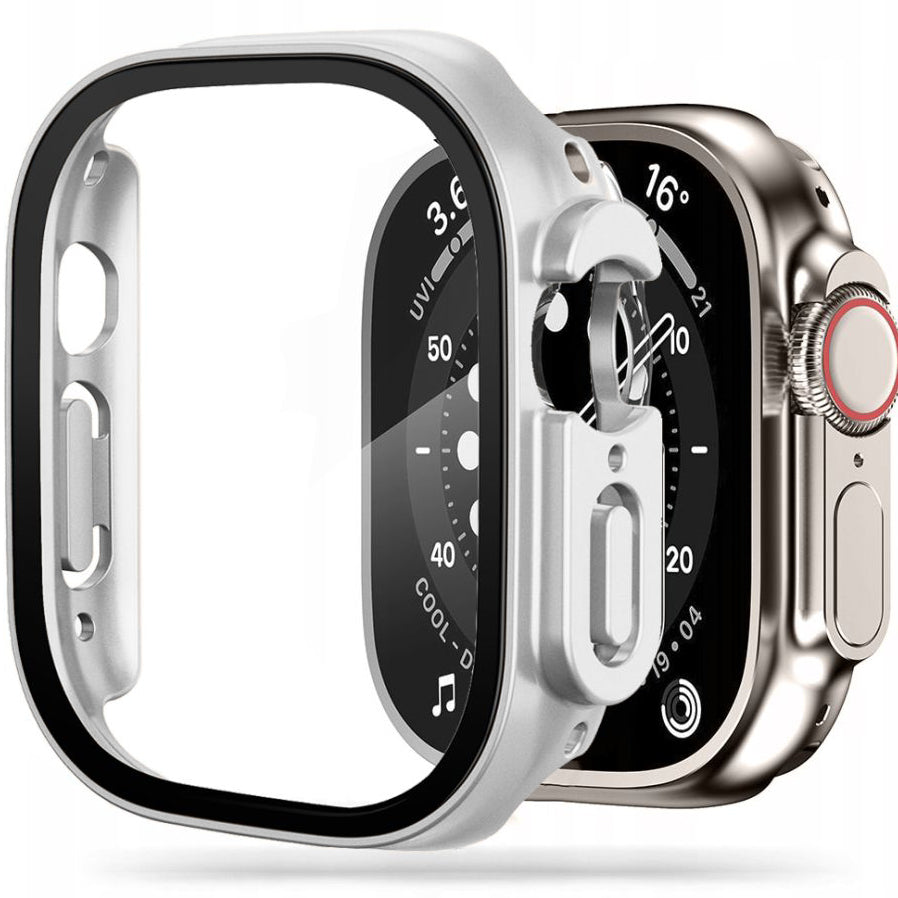 Schutzhülle + Glas Tech-Protect Defense360 für Apple Watch Ultra 4/3/2/1 49 mm, Silbern
