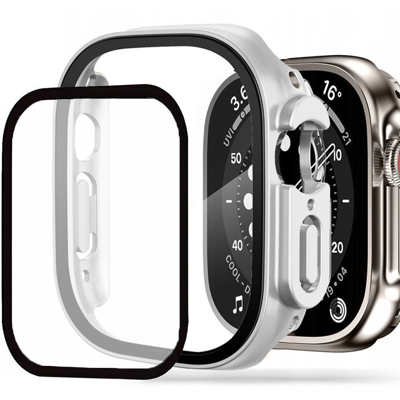Schutzhülle + Glas Tech-Protect Defense360 für Apple Watch Ultra 4/3/2/1 49 mm, Silbern