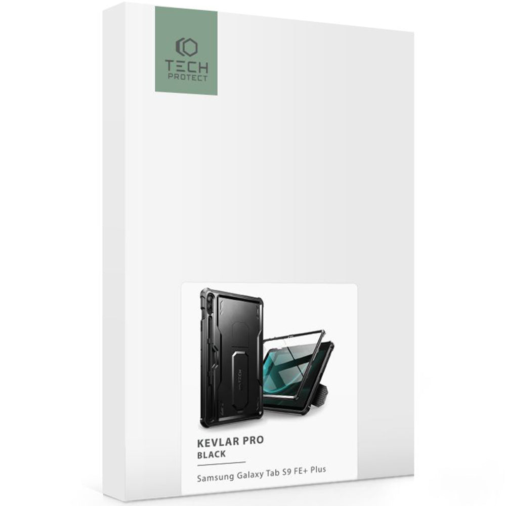 Schutzhülle für Galaxy Tab S9 FE Plus, Tech-Protect Kevlar Pro, Schwarz