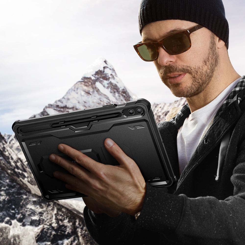 Schutzhülle für Galaxy Tab S9 FE Plus, Tech-Protect Kevlar Pro, Schwarz